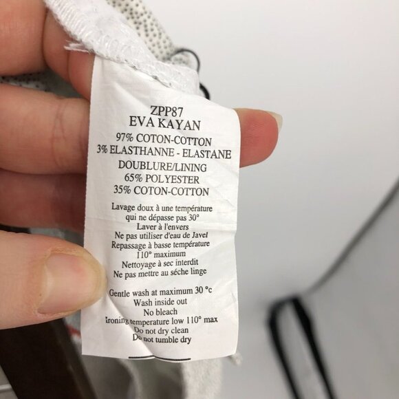 Eva Kayan EK Jeans Chino Trousers in white  with black dots ZPP87 Naturel sz 40 - Picture 10 of 15